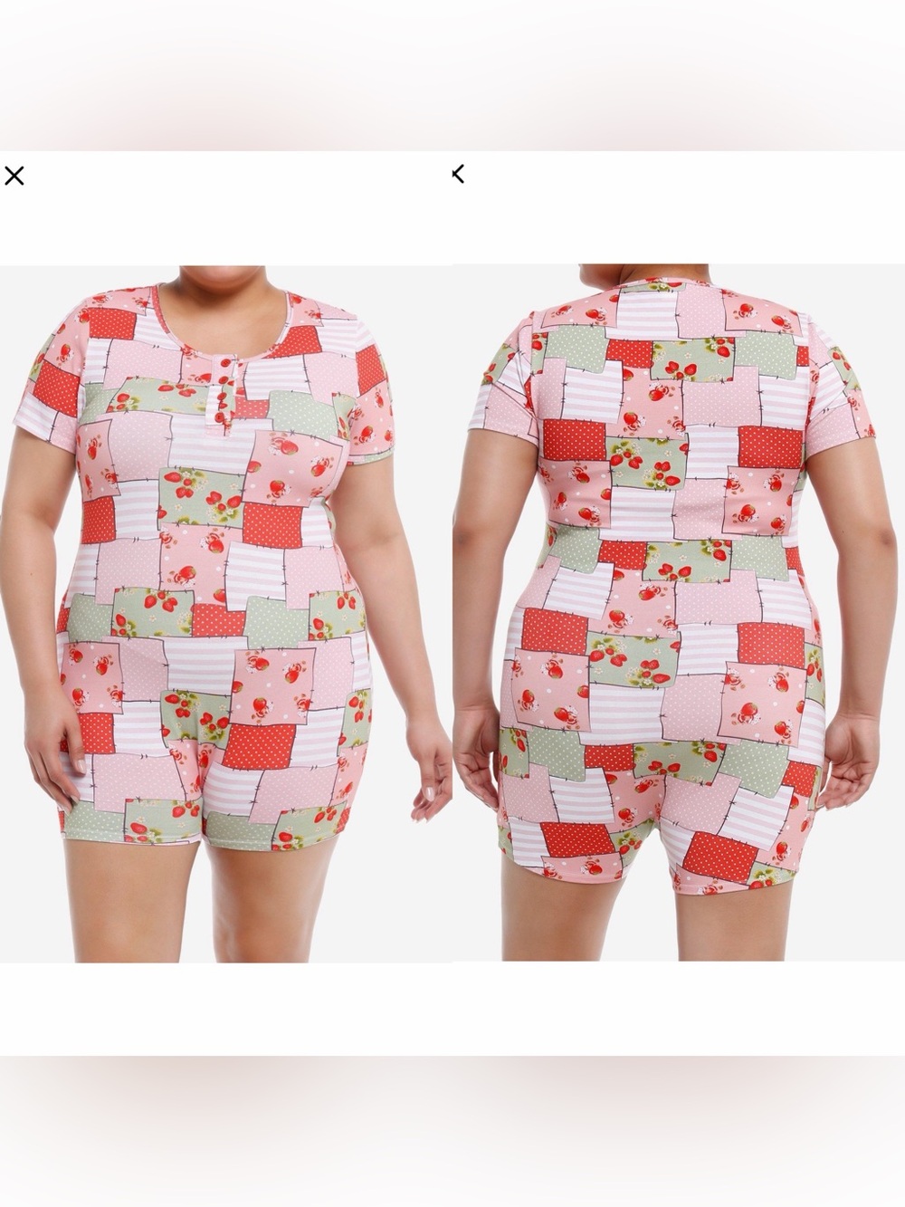 💕2/$44💕NWT Strawberry Shortcake Patches Romper
Size 2X